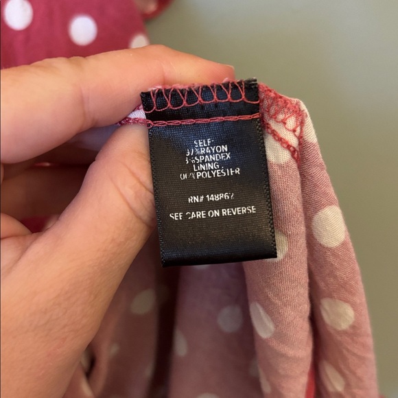 Torrid Pink Polka Dot Self Tie Short Sleeve Top Size 3 (Plus) - Picture 6 of 7